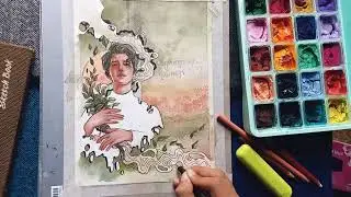 I illustrated 1st quote from my friend's poem,