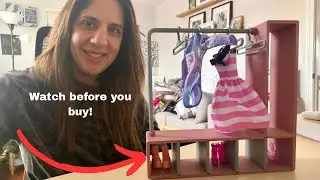 Honest review of this doll clothes closet!  video