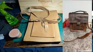 Limpieza, acondicionamiento y pintado de Bolso de cuero ASMR