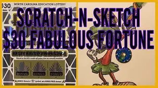 $30 NC Lottery FABULOUS FORTUNE-SCRATCH-N-SKETCH TO MARS