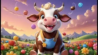 Moo Moo Cow in Chocolate Meadow | Fun Farm Song for Kids | Sweet Adventure Nursery Rhyme