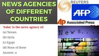 News Agencies of different countries| News Agencies MCQs|#gk