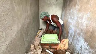 WoW Amazing! & Indian Toilet seat Installation Of Construction-Using by Sand and Cement mixer