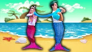 A SEREIA E O TRIT&Atilde;O QUEREM A MESMA SLIME - Mermaid & Triton  both want the same Slime