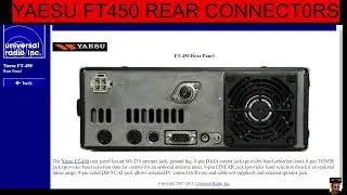 YAESU FT450 REAR CONNECTORS