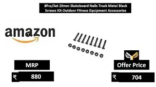 8PcsSet 29mm Skateboard Nails Truck Metal Black Screws Kit Outdoor Fitness Equipment Accessories