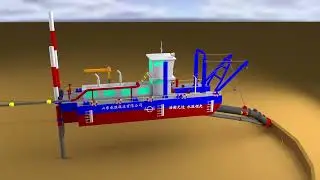 Yongsheng 3D animation simulation of cutter suction dredger working process