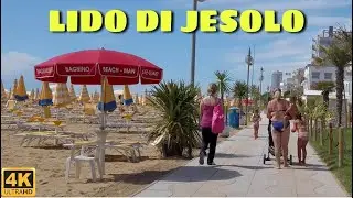 Lido di Jesolo, Beach Walking Tour / 4K UHD