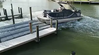 Floating Tritoon Boat Dock From Gulf Stream Docks