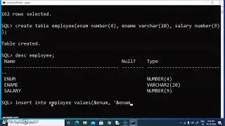 Working with Oracle Data Base