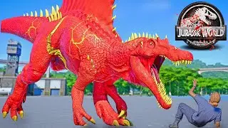 The FLASH Spinosaurus vs SONIC T-REX, Spiderman, VENOM Dinosaurs Fight 🌍 JURASSIC WORLD EVOLUTION