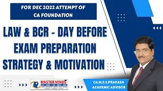 P1038 | CA foundation | Law & BCR | Day before exam preparation strategy & motivation