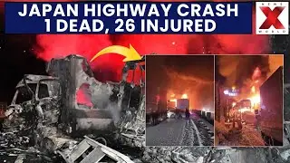 Japan Highway Crash: Over 50 Vehicles Pile-Up Amid Snow, Fire Erupts| 1 Killed, 26 Injured