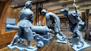 toy soldiers Plastic Platoon Pirates with a gun set №3 4 figures 1 gun