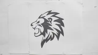 Ep. 115 - How to draw lion head tribal tattoo design #2