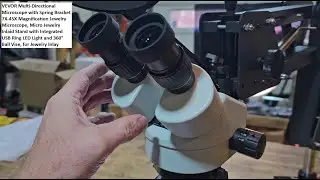 VEVOR Multi-Directional Microscope with Spring Bracket, 7X-45X Magnification Jewelry Microscope