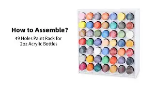 Sanfurney 49 holes for 2oz Acrylic Bottles Paint Rack Assembly
