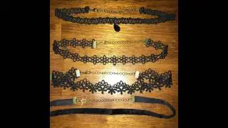 12Pcs Choker Necklace Bracelet Set Black Velvet Chockers for Women Girls