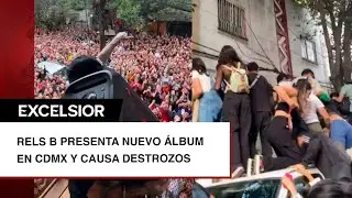 Rels B presenta nuevo &aacute;lbum desde un balc&oacute;n en CDMX y fans causan destrozos