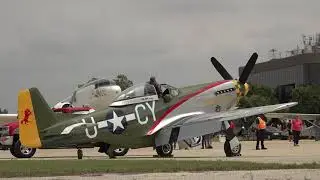 P51 Gunfighter startup, takeoff and landing CAF Warbird Weekend 2024