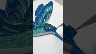 3D Quilling Hummingbird 🐦#shorts #quilling #diy #art #yt