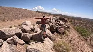 105 degrees heat, 25 miles, 2600' el gain, 4 laps on the Skull Crusher Rocks