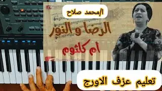تعليم عزف الاورج _ اغنية ( الرضا و النور ) السيدة ام كلثوم 