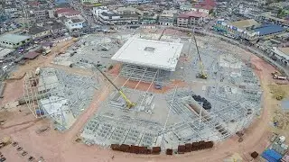 President John Mahama inspects Takoradi Market Circle Redevelopment project.
