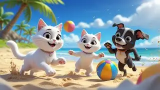 Cat and Dog Beach Story | Cartoon Animation Story.