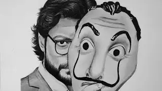 Professor(Money Heist) Pencil Drawing, Money heist Professor Sketch Timelapse video