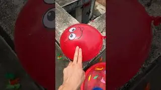 🔴🔵🟢Experiment: Will a water balloon explode when it rolls down from a tall building? 💥🎈#balloon