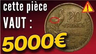 la Pi&egrave;ce RARE de 20 FRANCS G.GUIRAUD 1954 B 4 PLUMES qui vaut plus de 5000&euro; !