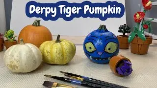 🎃 Derpy Tiger Pumpkin Painting Tutorial (K-pop Demon Hunters)
