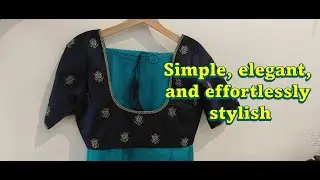 Elegant Navy Blue Floral Blouse | Simple Maggam Work Blouse Design | Designer Blouse Ideas 2025