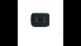 Chanel A84452 Y06542 CC Filigree Vanity Clutch With Chain Black / 94305 Caviar Shoulder Bags Ghw