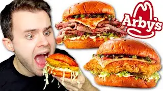 Arby's NEW Diablo Dare Sandwich REVIEW! Crispy Chicken + Smoked Brisket! TikTok Challenge!