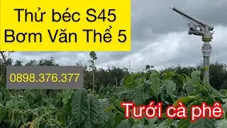 Thử béc S45 với đầu bơm VT5 dốc cao, dài 250m và chia sẻ cách làm chân cột béc tưới cà phê