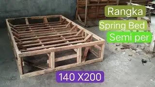 cara membuat Rangka spring Bed (semi per) menggunakan kayu untuk plafon,@BambangWarnoto