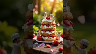 Tiny Chefs Create a Giant food &ndash; A Wholesome Miniature Kitchen Scene 🍽️✨ #cooking #classictinyfood