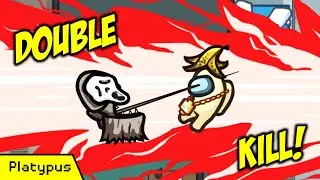 Among Us but it's Scream - Double Kill in Security on The Skeld! #Shorts