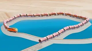 Uneven Rail Tracks vs Trains - Beamng Drive
