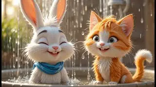 Bunny & Kitty&rsquo;s Messy Muddy Puddle Adventure 🐰🐱 | Fun Kids Song & Playtime Animation