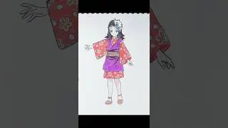 Demonslayer girl's speed drawing #demonslayer #drawing #art #animeeart