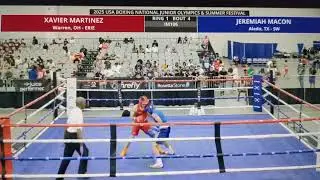 Xavier Martinez (Red) defeats Jeremiah Macon (Blue) of Texas at the JR Olympics Nationals in LV, NV