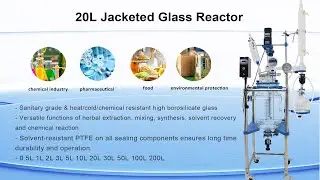 20L Jacketed Glass Reactor | Sanitary Grade & Chemical Resistant