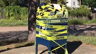 What&rsquo;s with this post office mail drop off box covered in caution tape?