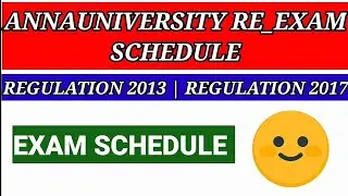 ANNAUNIVERSITY REEXAM SCHEDULE | ANNAUNIVERSITY