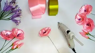 DIY | How To Make Satin Ribbon Flower Easy | Tutorial Membuat Bunga Dari Pita Satin