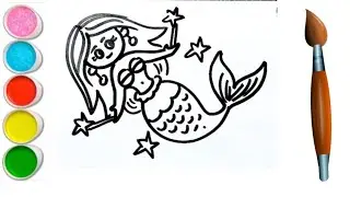 Mermaid Drawing step by step easy | How to draw mermaid | Coloring & Painting | Toddler #mermaid 