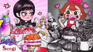 [ ❤ paper diy ❤ ] Real vs Fake: Wednesday Addams vs Seegi Convenience Store - Stop Motion Paper